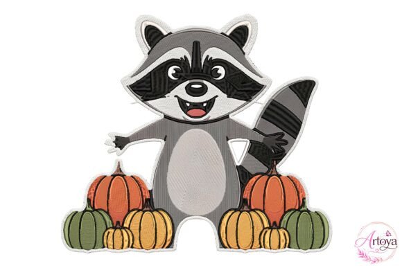 Cute Raccoon Pumpkin Embroidery Design Review