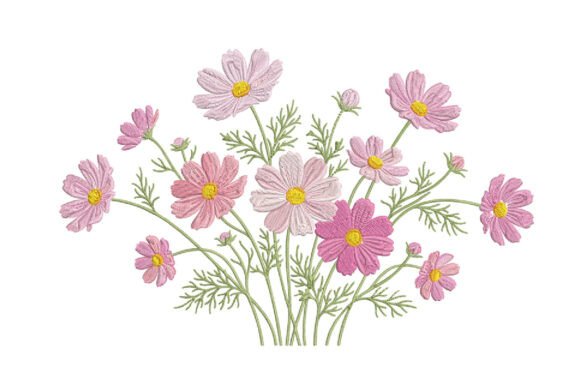 Pink Cosmos Flower Embroidery Design Review